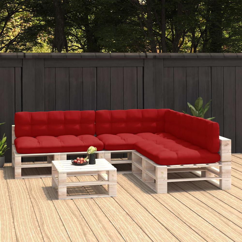 vidaXL Pallet Sofa Cushions 7 pcs Red. Picture 1