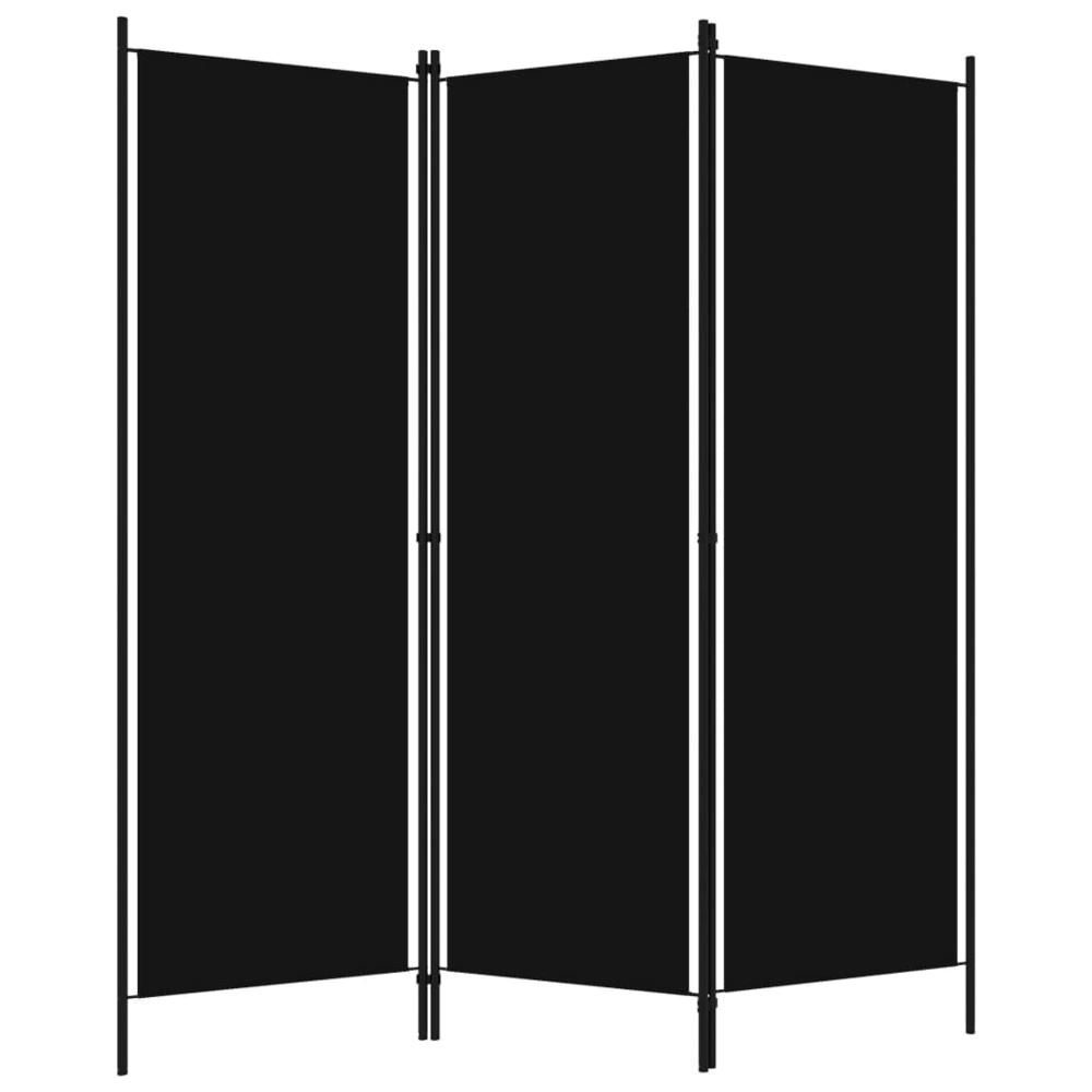 vidaXL 3-Panel Room Divider Black 59.1"x70.9". Picture 2