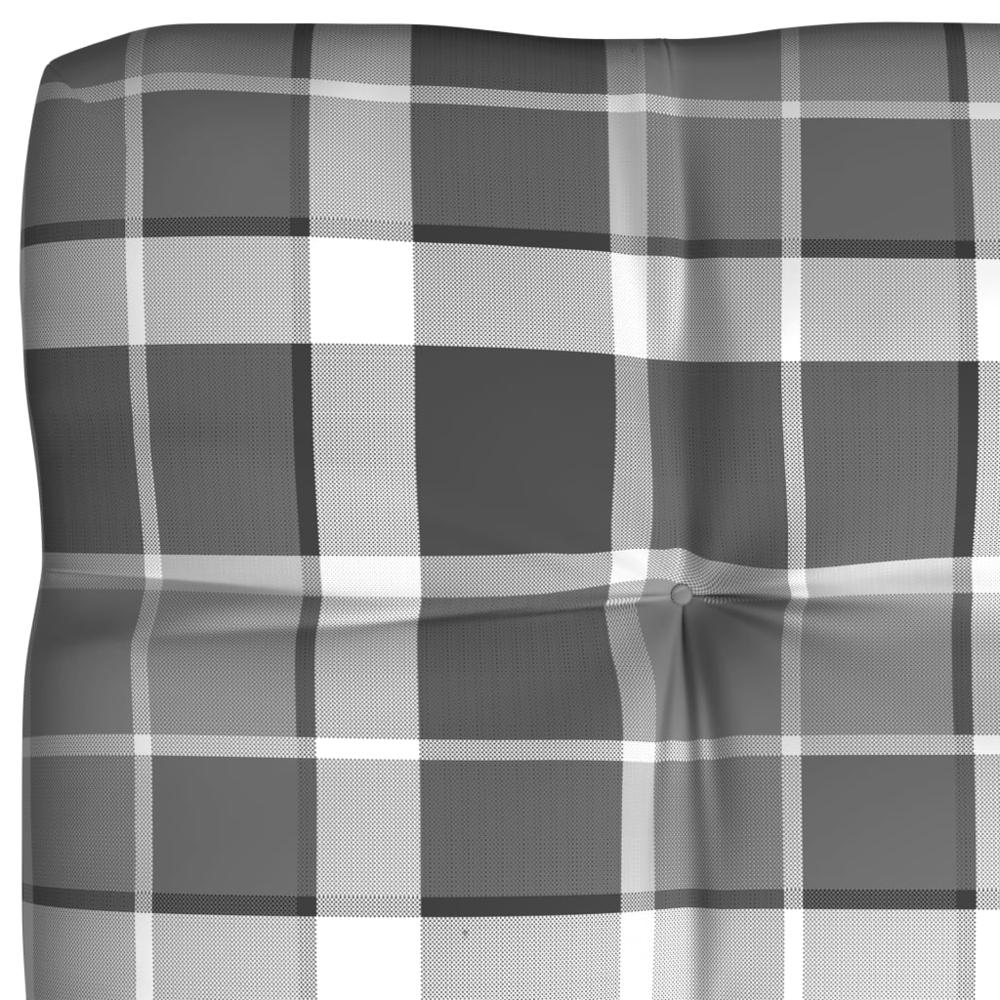 vidaXL Pallet Sofa Cushion Gray Check Pattern 47.2"x31.5"x3.9". Picture 3