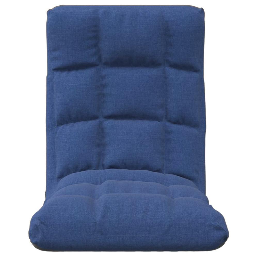 vidaXL Folding Floor Chair Blue Fabric, 336588. Picture 3