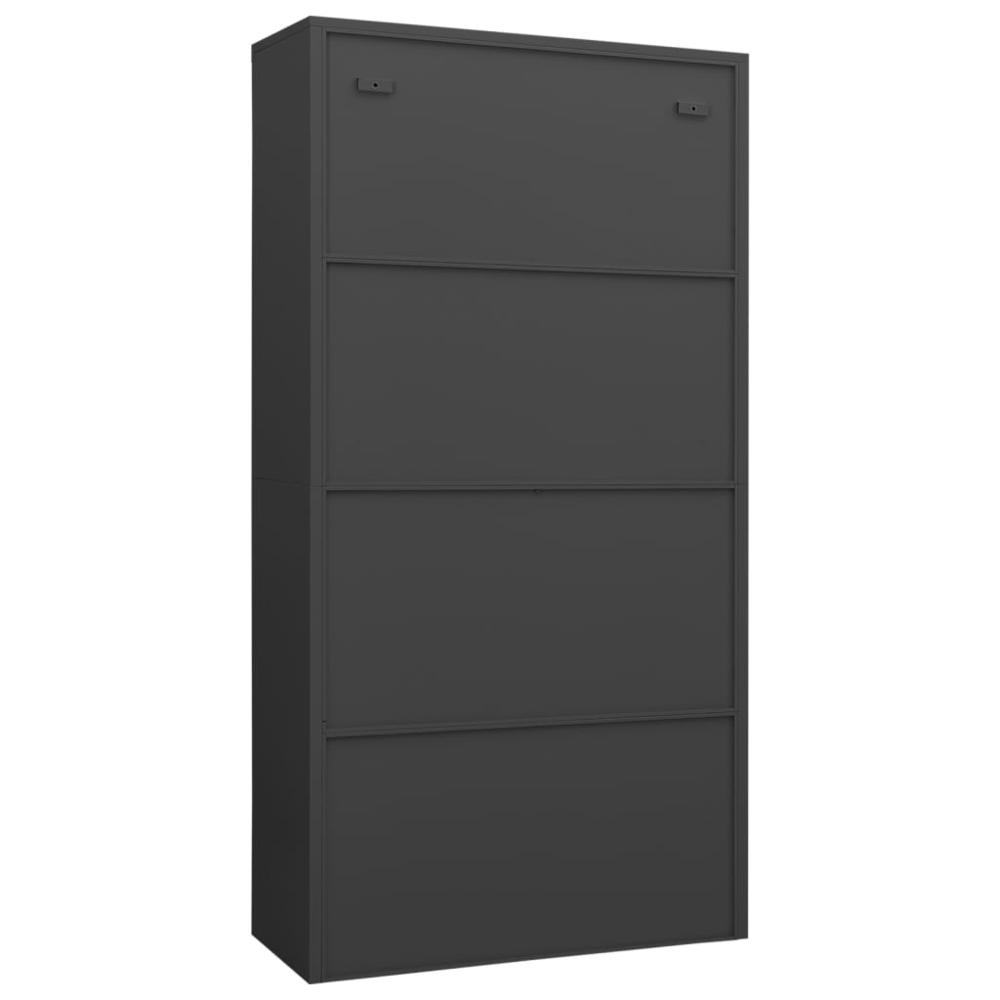 vidaXL Locker Cabinet Anthracite 35.4"x15.7"x70.9" Steel. Picture 4