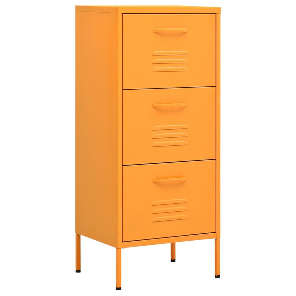 vidaXL Storage Cabinet Mustard Yellow 16.7"x13.8"x40" Steel, 336182. Picture 2