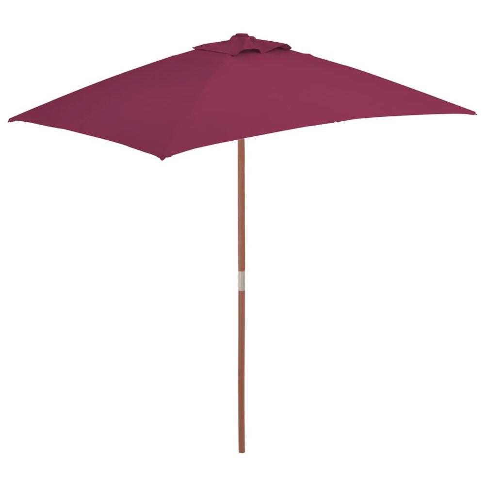 vidaXL Outdoor Parasol with Wooden Pole 59.1"x78.7" Bordeaux Red. Picture 1