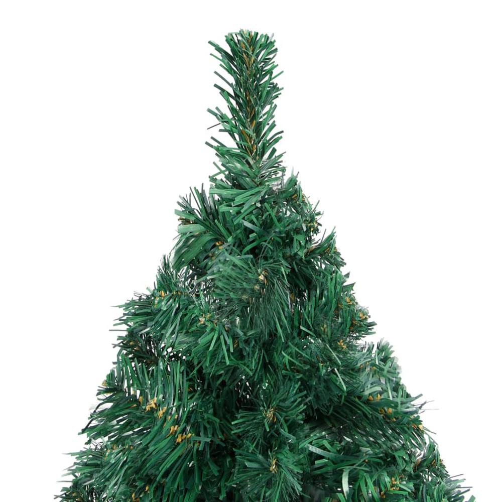 vidaXL Artificial Christmas Tree with LEDs&Ball Set Green 82.7" PVC, 3077623. Picture 4