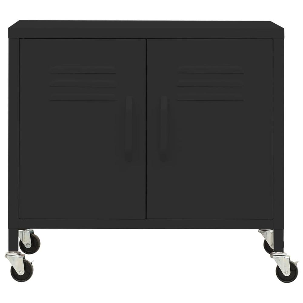 vidaXL Storage Cabinet Black 23.6"x13.8"x22" Steel. Picture 3
