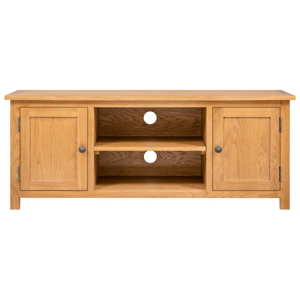 vidaXL TV Cabinet 43.3"x13.8"x17.3" Solid Oak Wood, 327434. Picture 3