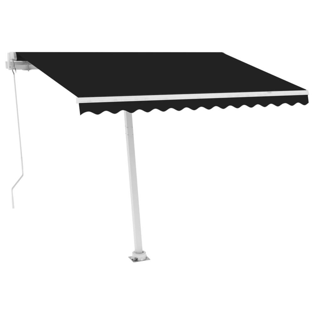 vidaXL Freestanding Manual Retractable Awning 118.1"x98.4" Anthracite, 3069499. Picture 3