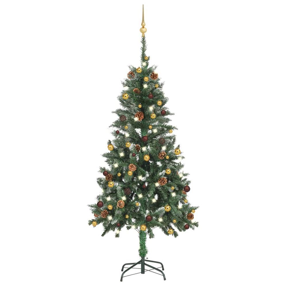 vidaXL Artificial Christmas Tree with LEDs&Ball Set 59.1". Picture 1