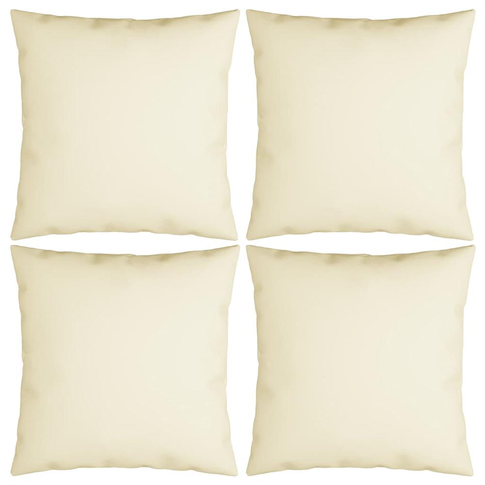 vidaXL Throw Pillows 4 pcs Cream 15.7"x15.7" Fabric. Picture 1