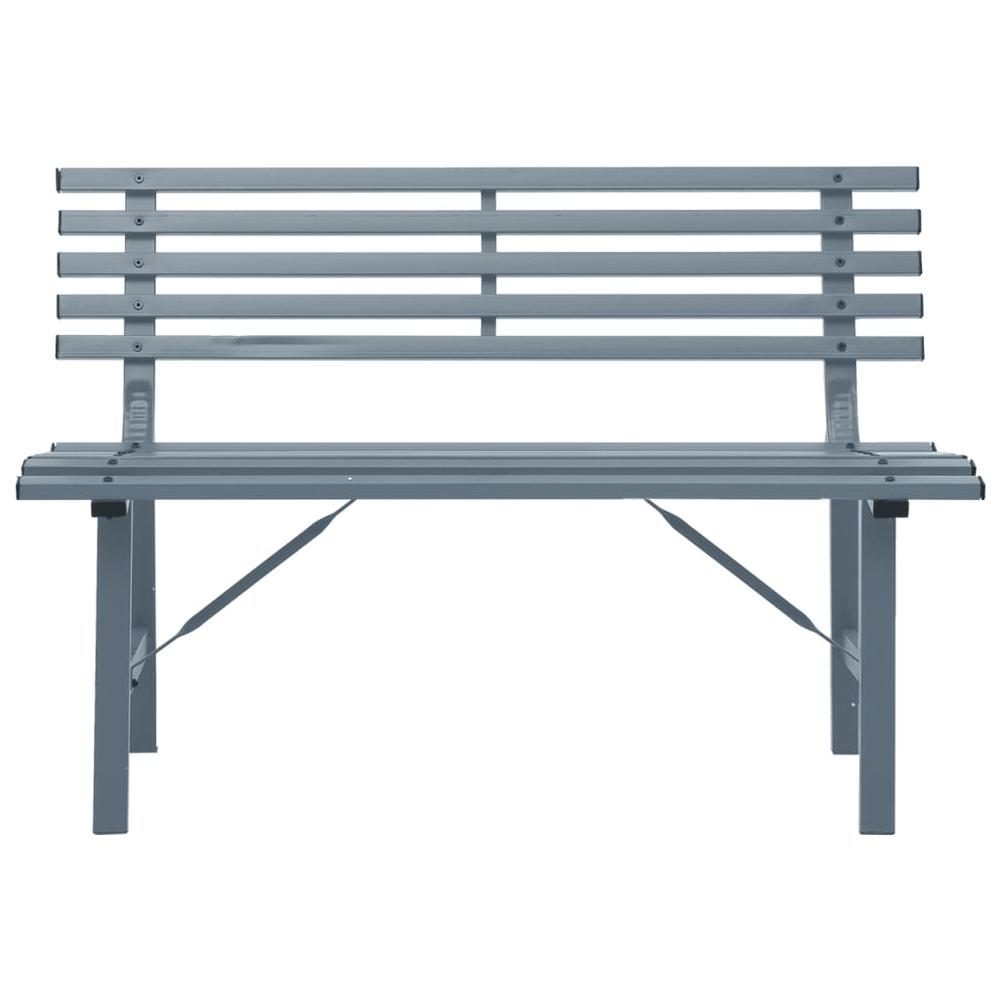 vidaXL Patio Bench 43.3" Steel Gray. Picture 3