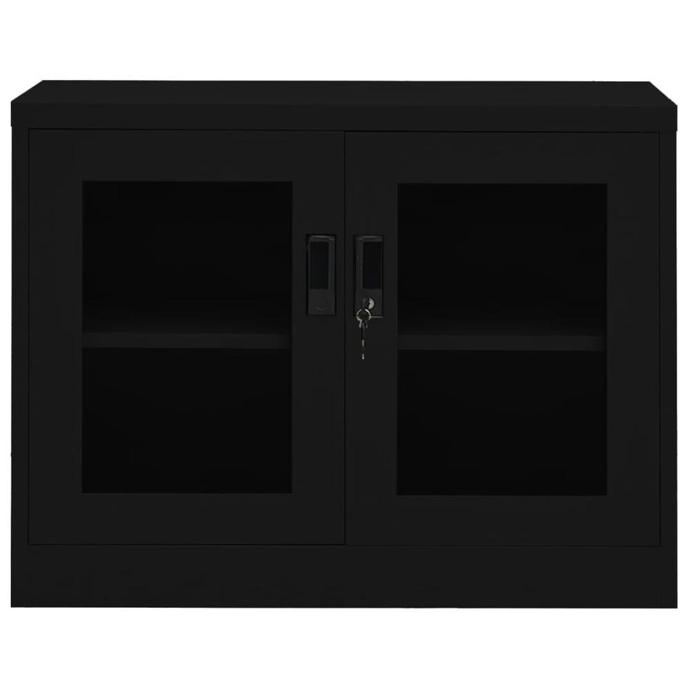 vidaXL Office Cabinet Black 35.4"x15.7"x27.6" Steel. Picture 2