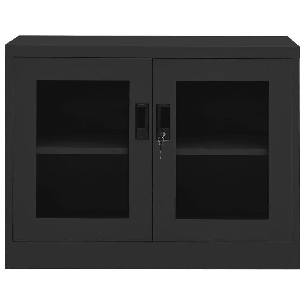 vidaXL Office Cabinet Anthracite 35.4"x15.7"x27.6" Steel. Picture 2