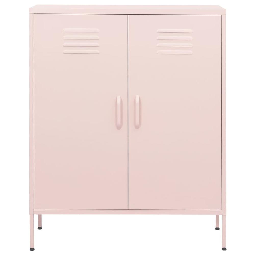 vidaXL Storage Cabinet Pink 31.5"x13.8"x40" Steel, 336166. Picture 3