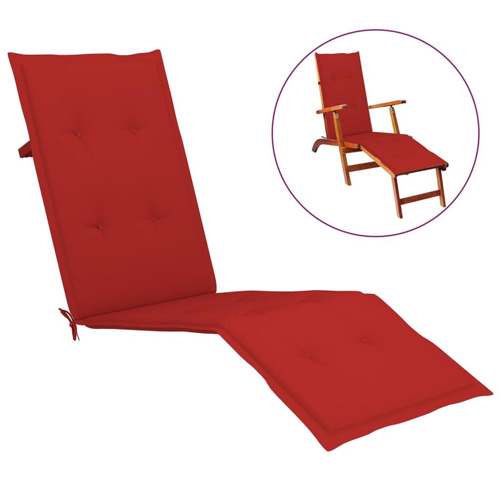vidaXL Deck Chair Cushion Red (29.5"+41.3")x19.7"x1.2". Picture 1