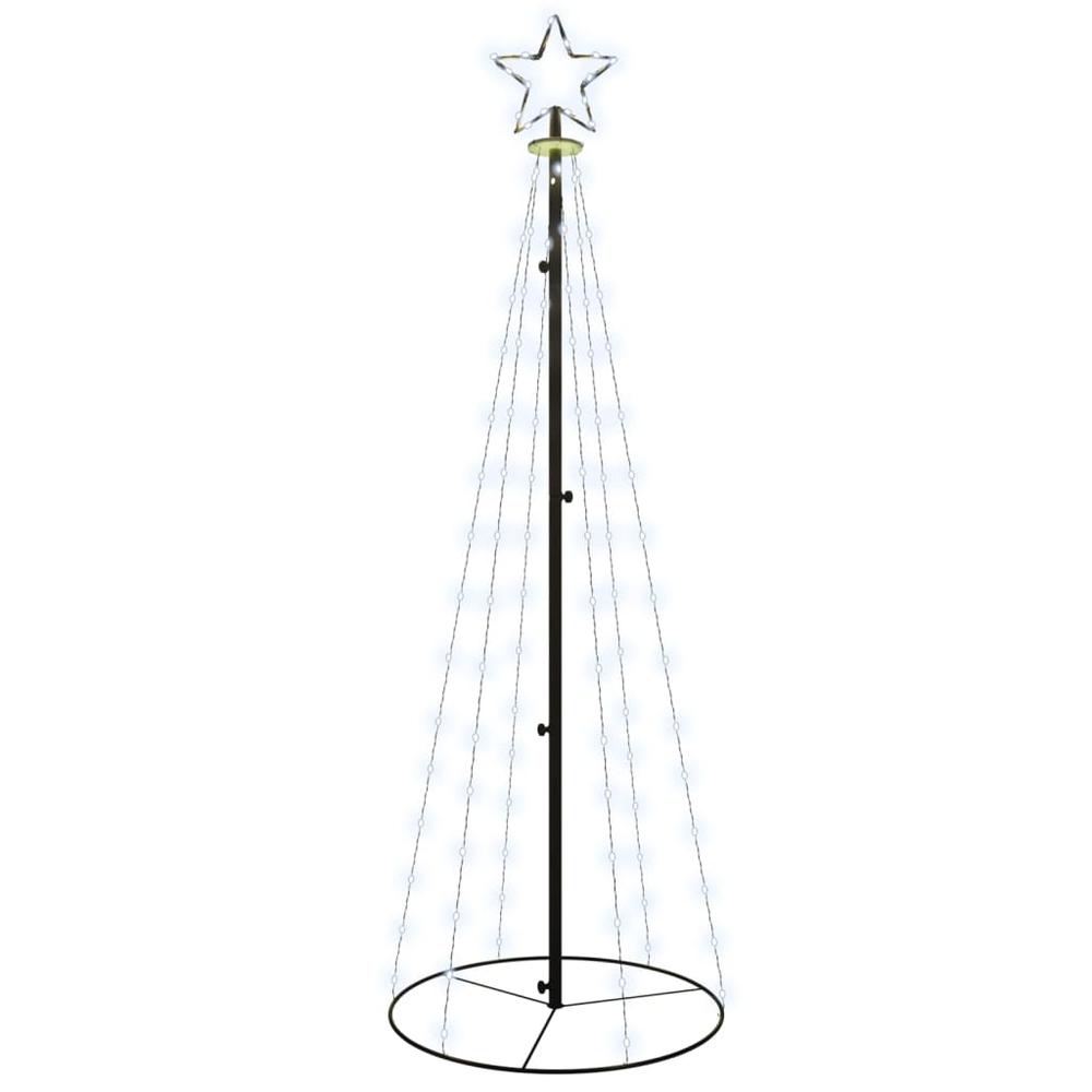 vidaXL Christmas Cone Tree Cold White 108 LEDs 27.6"x70.9". Picture 2