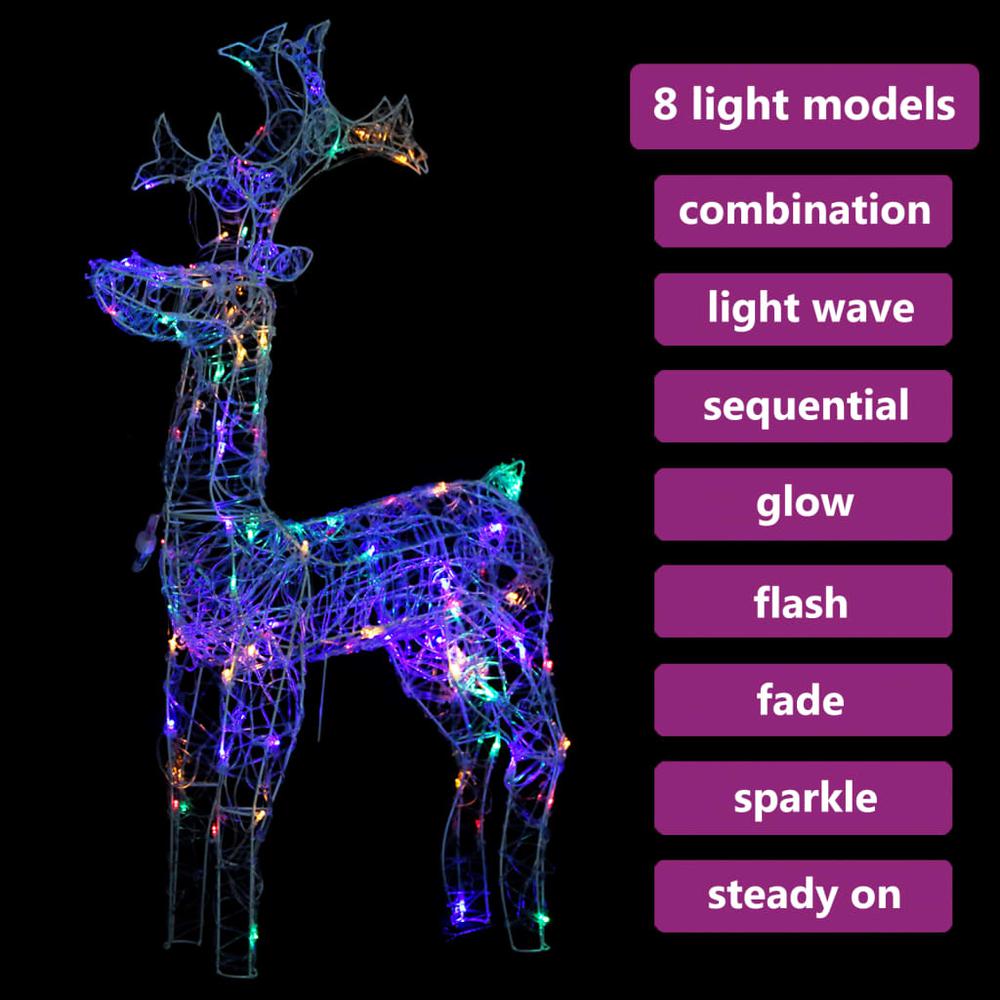 vidaXL Reindeer Christmas Decoration 90 LEDs 23.6"x6.3"x39.4" Acrylic, 329780. Picture 3