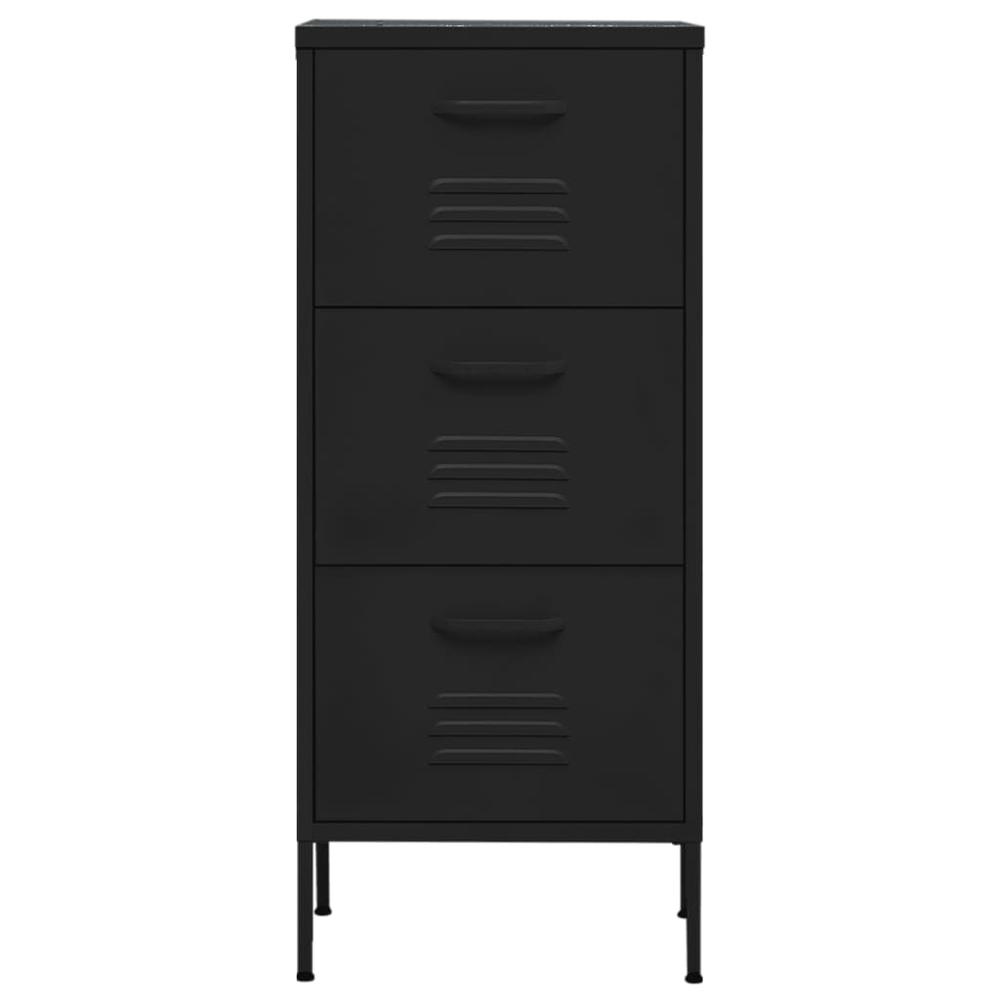 vidaXL Storage Cabinet Black 16.7"x13.8"x40" Steel, 336187. Picture 3