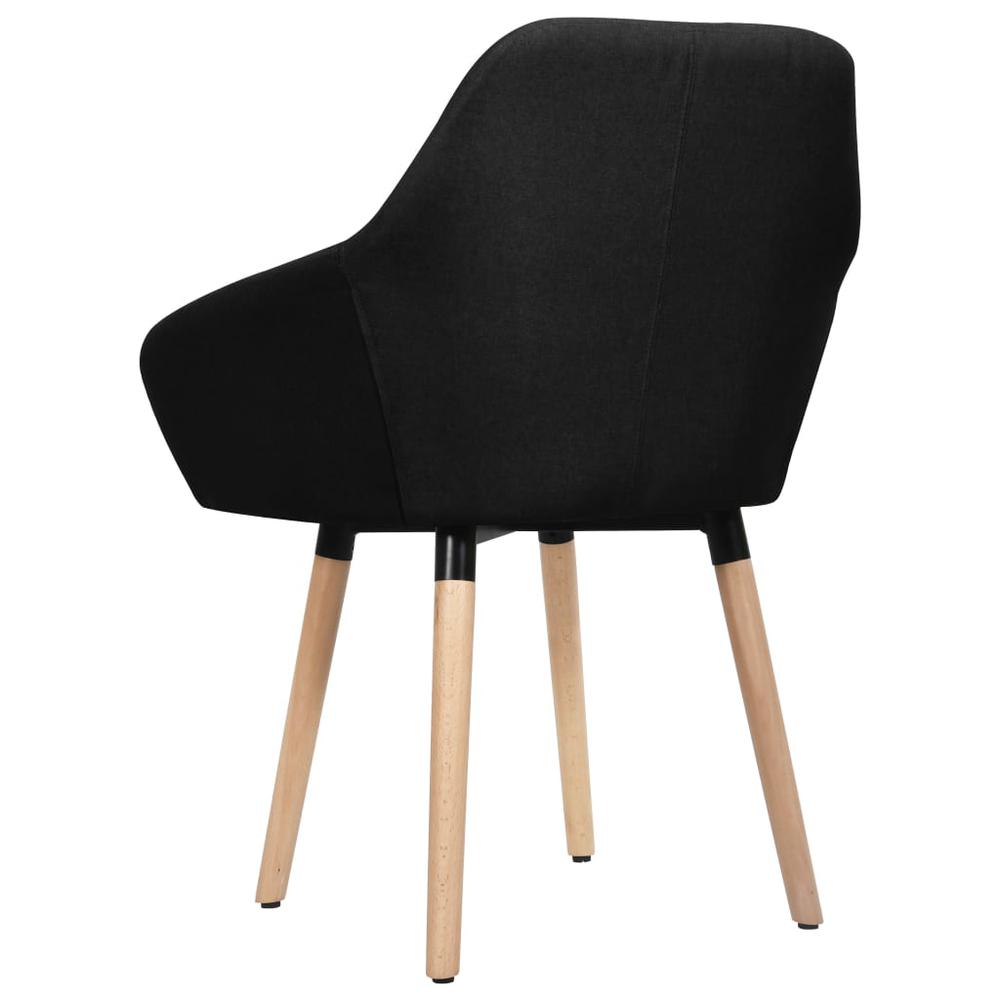 vidaXL Dining Chairs 2 pcs Black Fabric. Picture 4