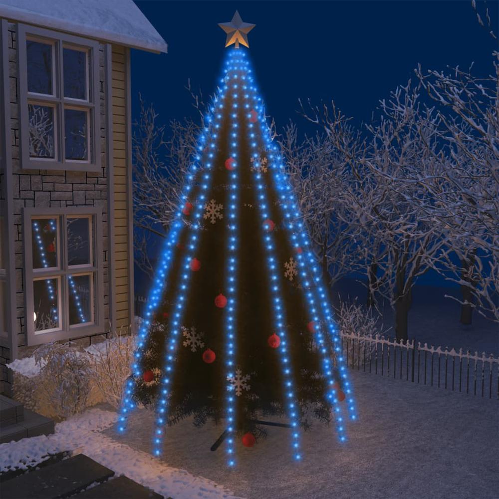 vidaXL Tree Lights with 500 LEDs Blue 196.9" Indoor Outdoor. Picture 1