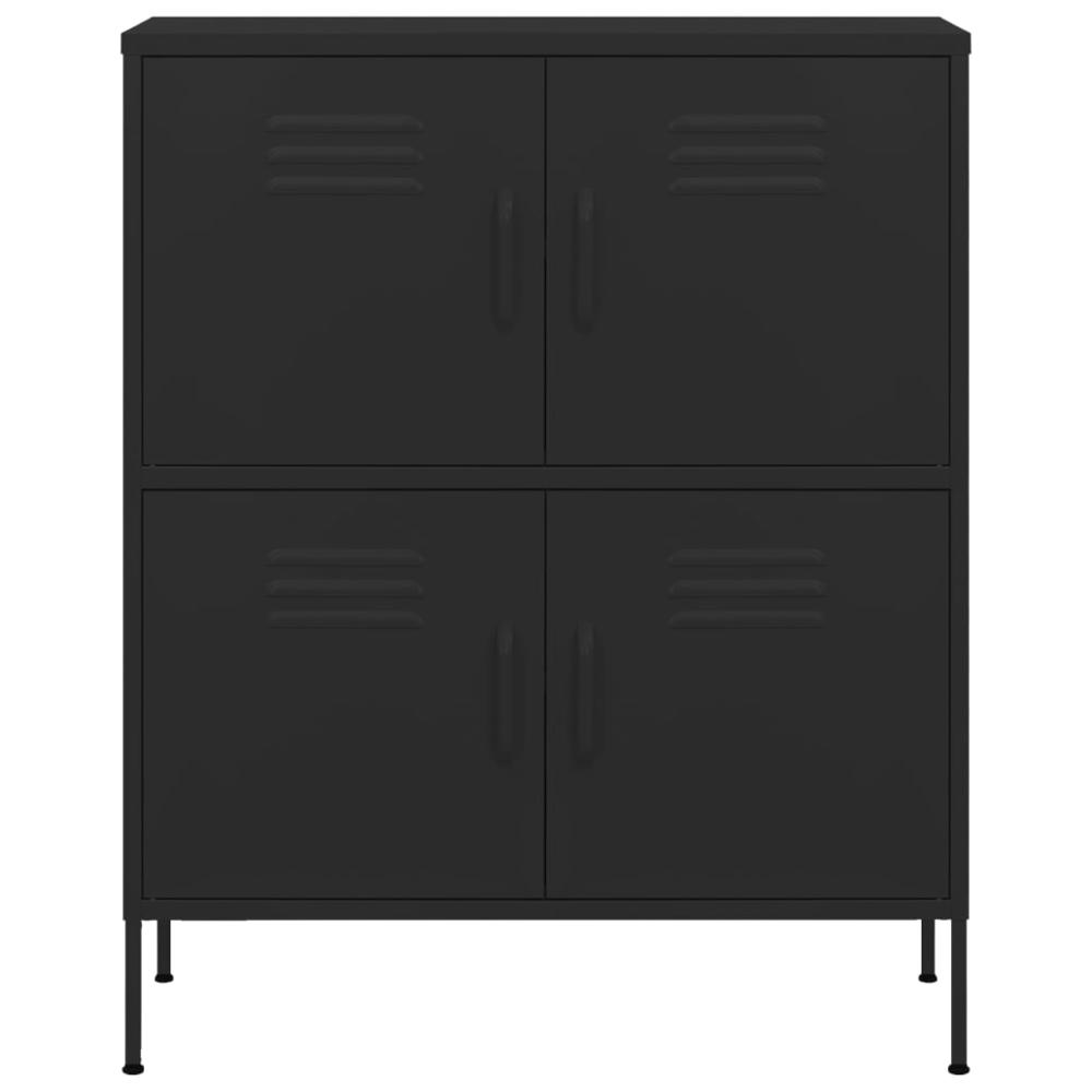 vidaXL Storage Cabinet Black 31.5"x13.8"x40" Steel, 336142. Picture 3