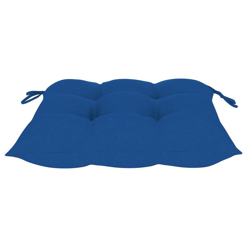 vidaXL Chair Cushions 4 pcs Blue 19.7"x19.7"x2.8" Fabric. Picture 4