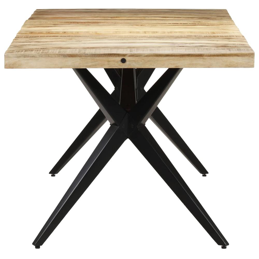 vidaXL Dining Table 63"x31.5"x29.9" Rough Mango Wood, 323566. Picture 2