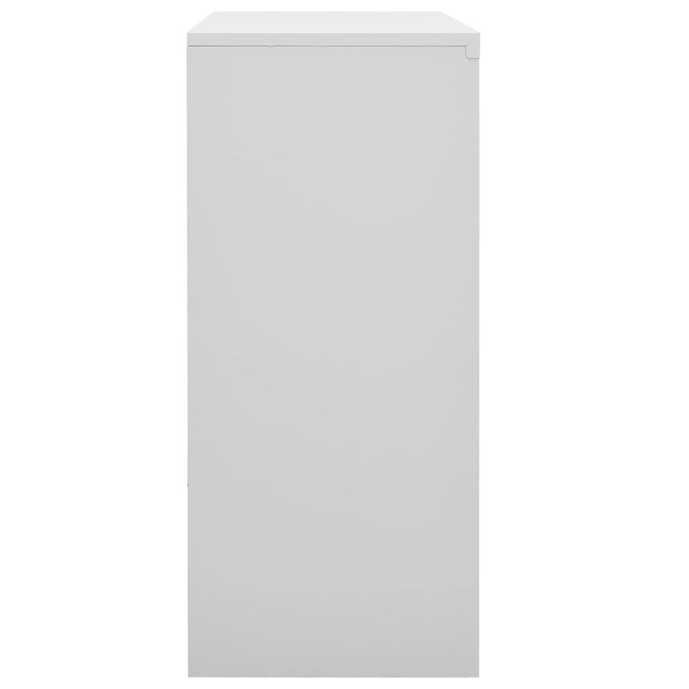 vidaXL Office Cabinet with Sliding Door Light Gray 35.4"x15.7"x35.4" Steel. Picture 4