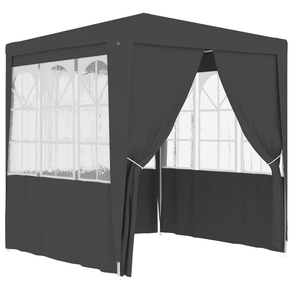 vidaXL Professional Party Tent with Side Walls 8.2'x8.2' Anthracite 0.3 oz/ftÂ². Picture 1
