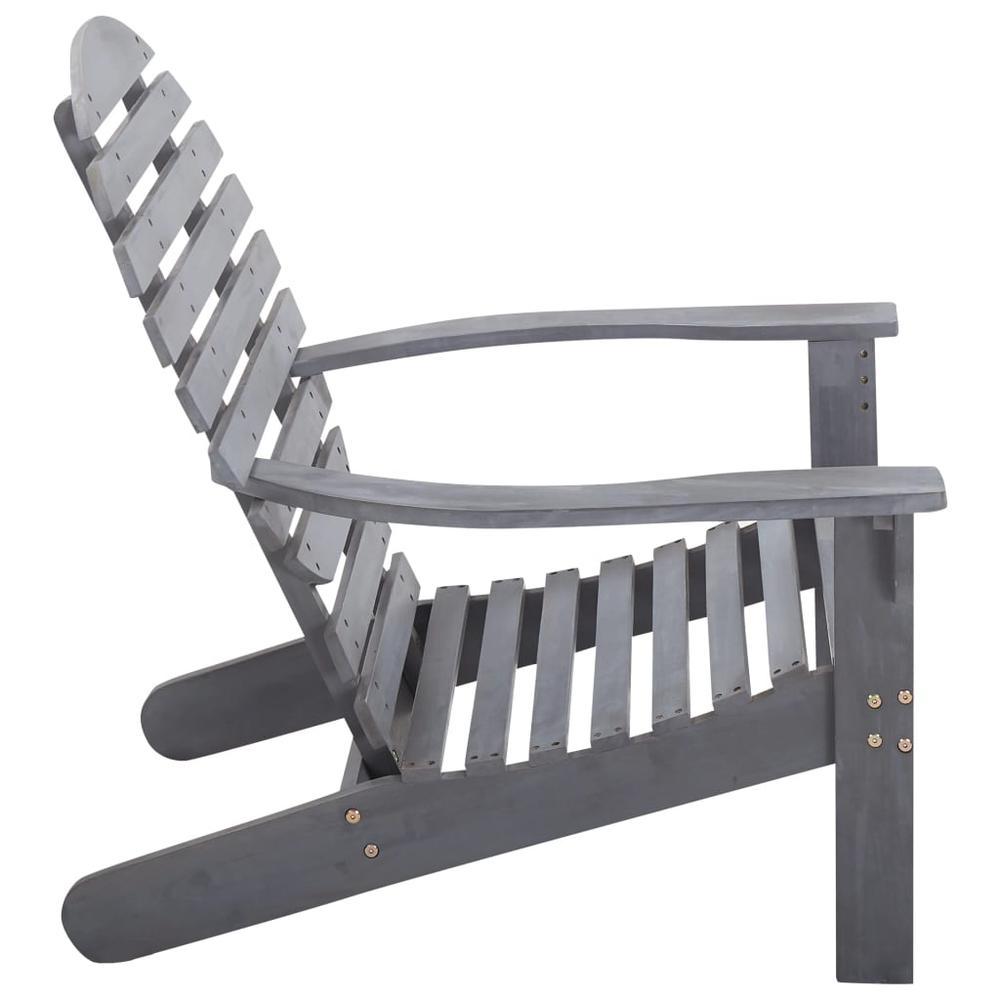 vidaXL Adirondack Chair Solid Acacia Wood Gray, 46322. Picture 4