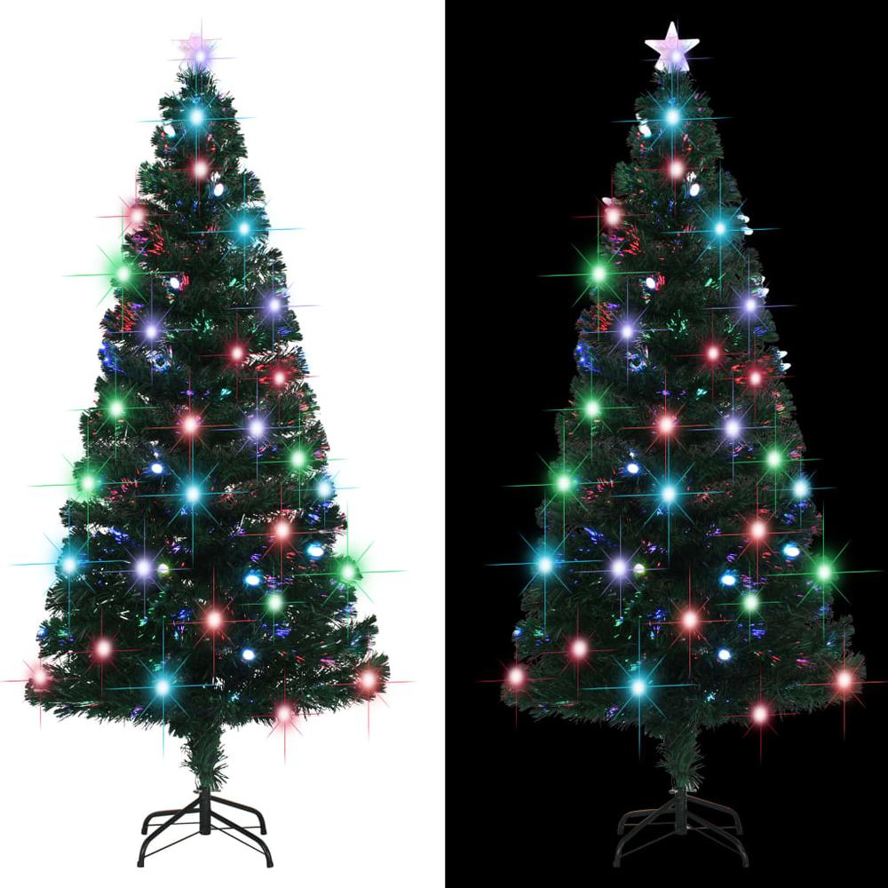 vidaXL Artificial Christmas Tree with Stand/LED 70.9" Fiber Optic. Picture 1