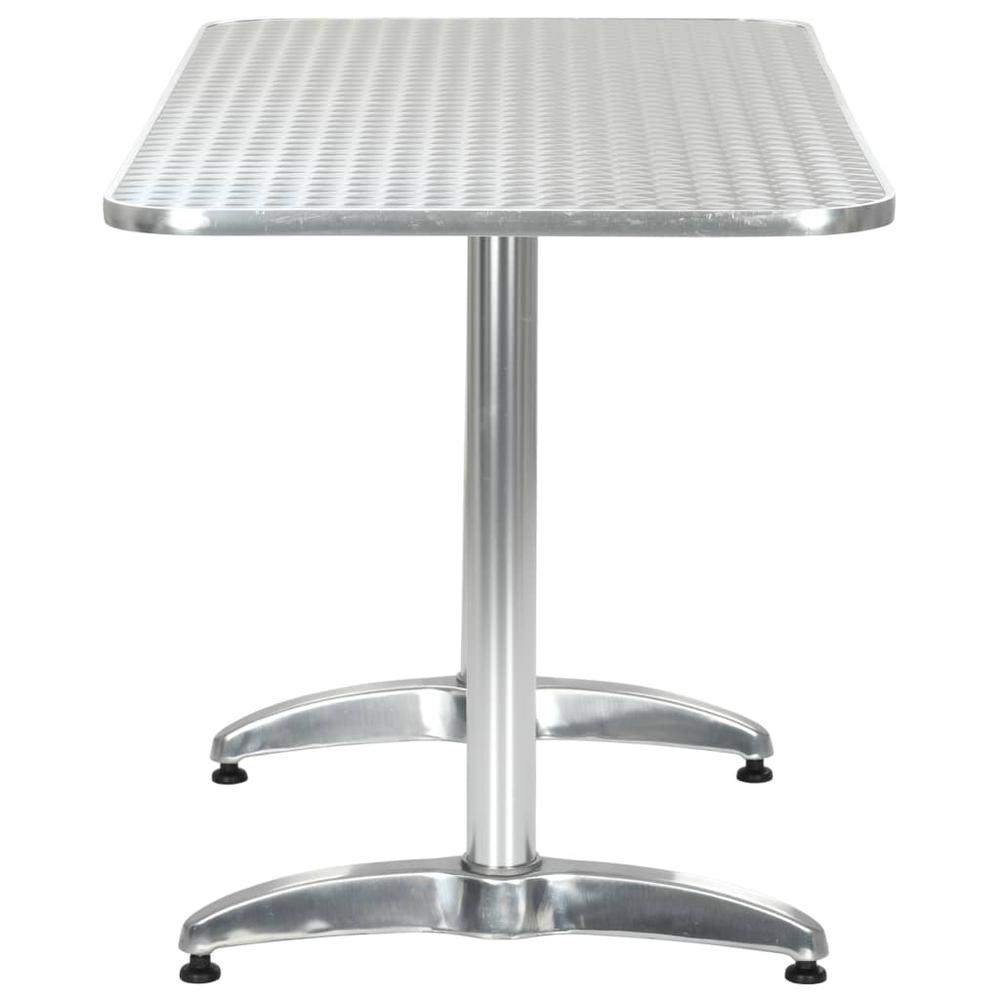 vidaXL Patio Table Silver 47.2"x23.6"x27.6" Aluminum. Picture 3