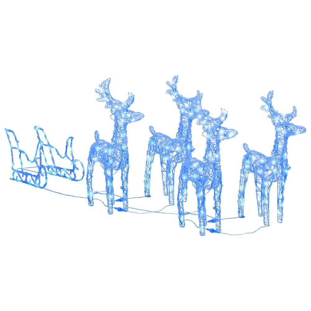 vidaXL Reindeers & Sleigh Christmas Decoration 110.2"x11"x21.7" Acrylic, 328530. Picture 2