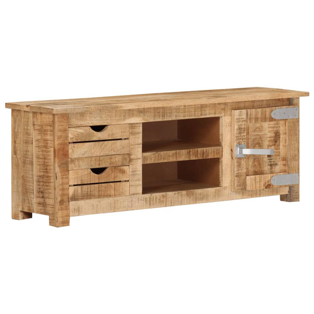 vidaXL TV Cabinet 43.3"x11.8"x15.7" Rough Mango Wood, 328307. Picture 12