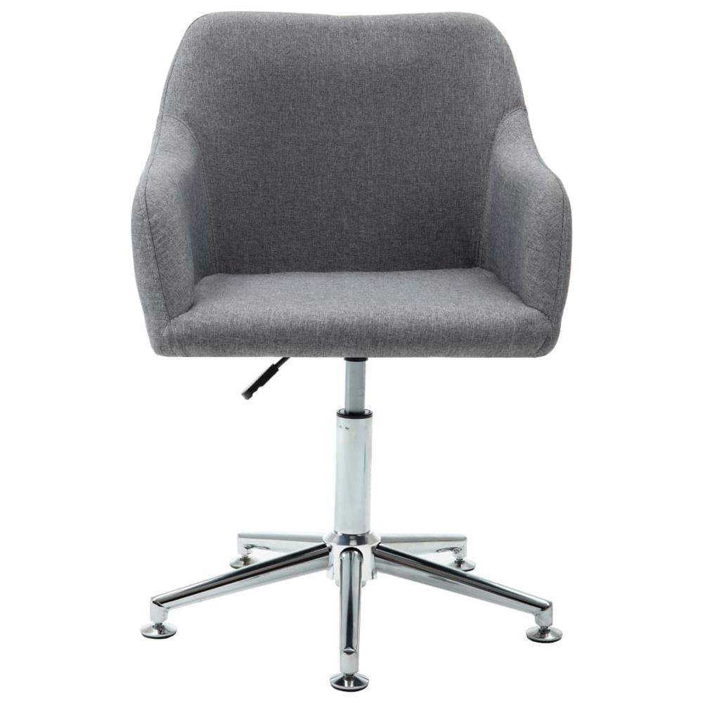 vidaXL Swivel Dining Chairs 2 pcs Light Gray Fabric. Picture 3