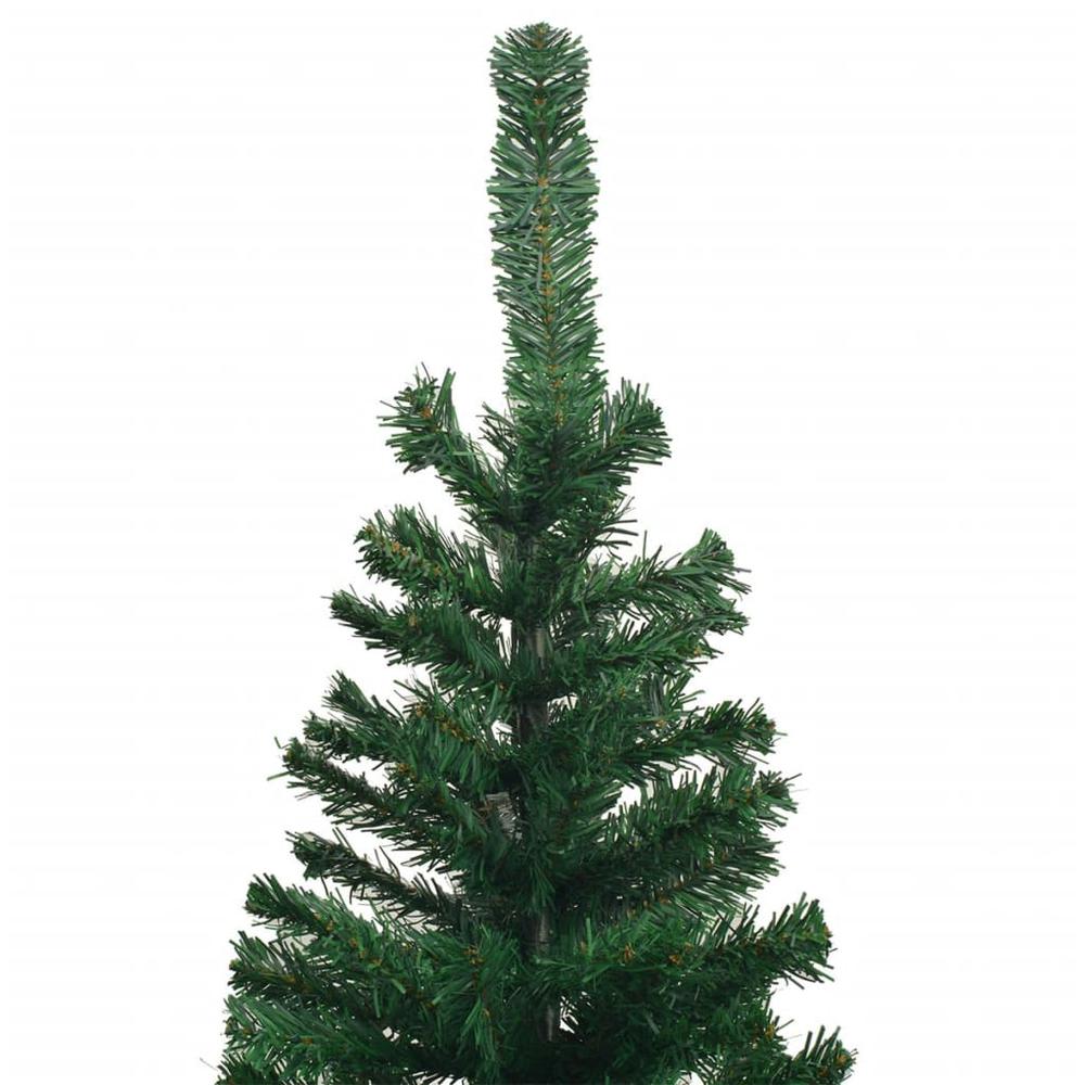 vidaXL Artificial Christmas Tree with LEDs L 94.5" Green. Picture 4
