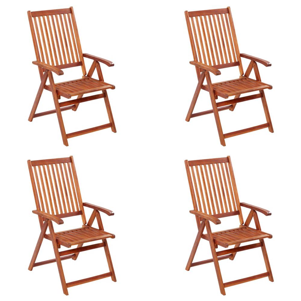 vidaXL Folding Patio Chairs 4 pcs Solid Acacia Wood. Picture 1