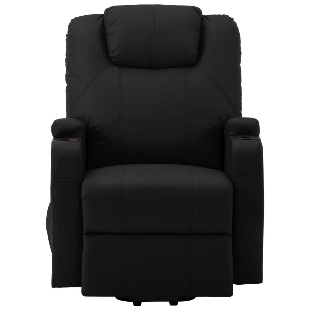 vidaXL Massage Stand-up Chair Black Faux Leather. Picture 3