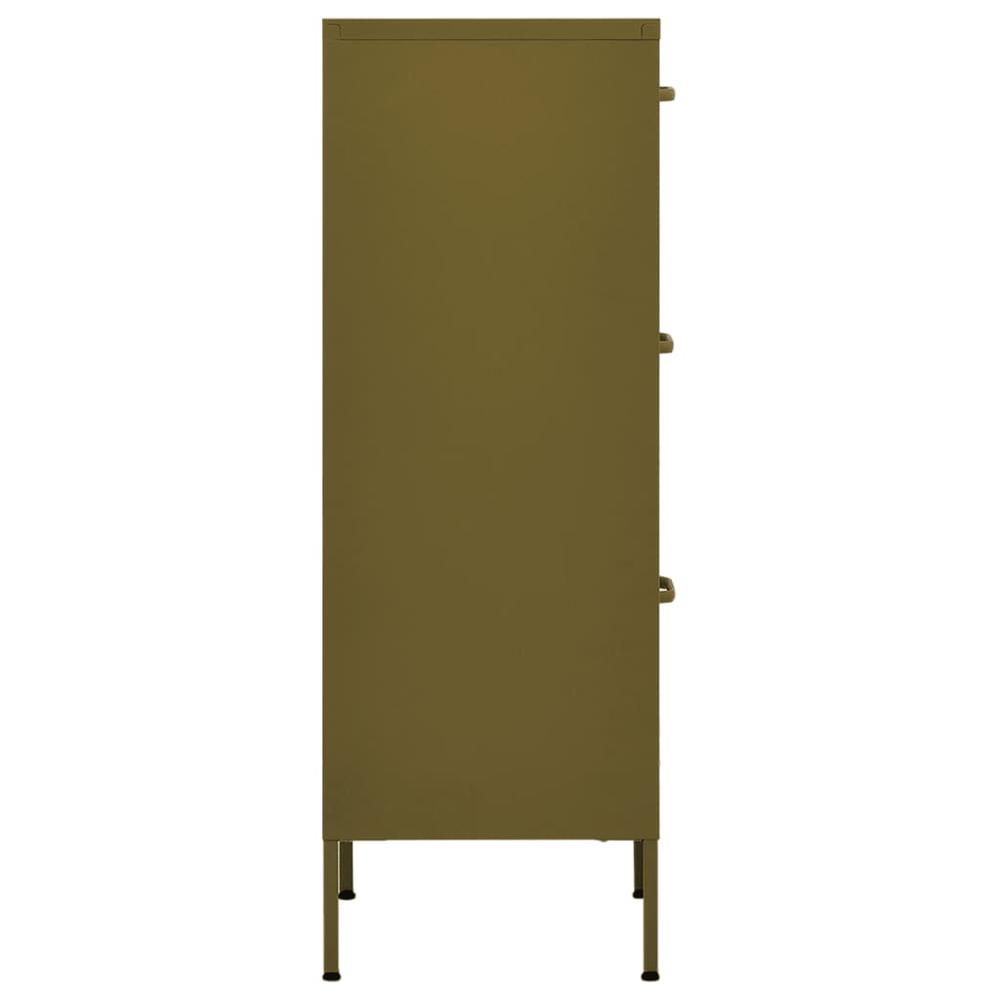 vidaXL Storage Cabinet Olive Green 16.7"x13.8"x40" Steel, 336180. Picture 4