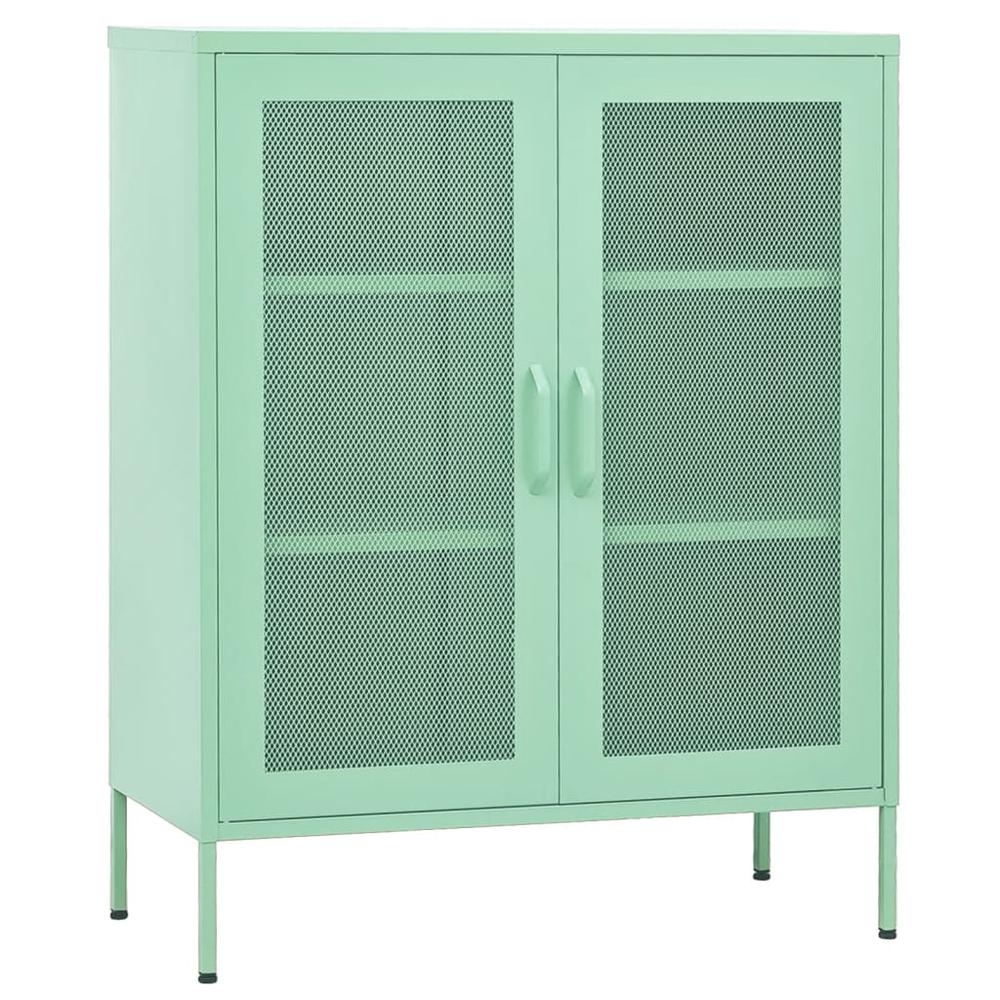 vidaXL Storage Cabinet Mint 31.5"x13.8"x40" Steel, 336176. Picture 2