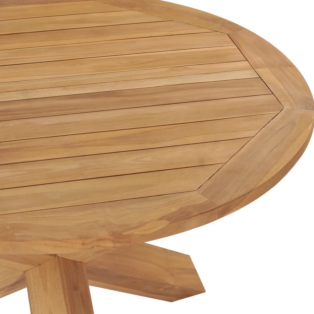 vidaXL Patio Dining Table Ã˜43.3"x29.5" Solid Teak Wood. Picture 4