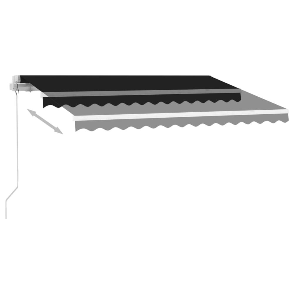vidaXL Freestanding Manual Retractable Awning 118.1"x98.4" Anthracite, 3069499. Picture 4