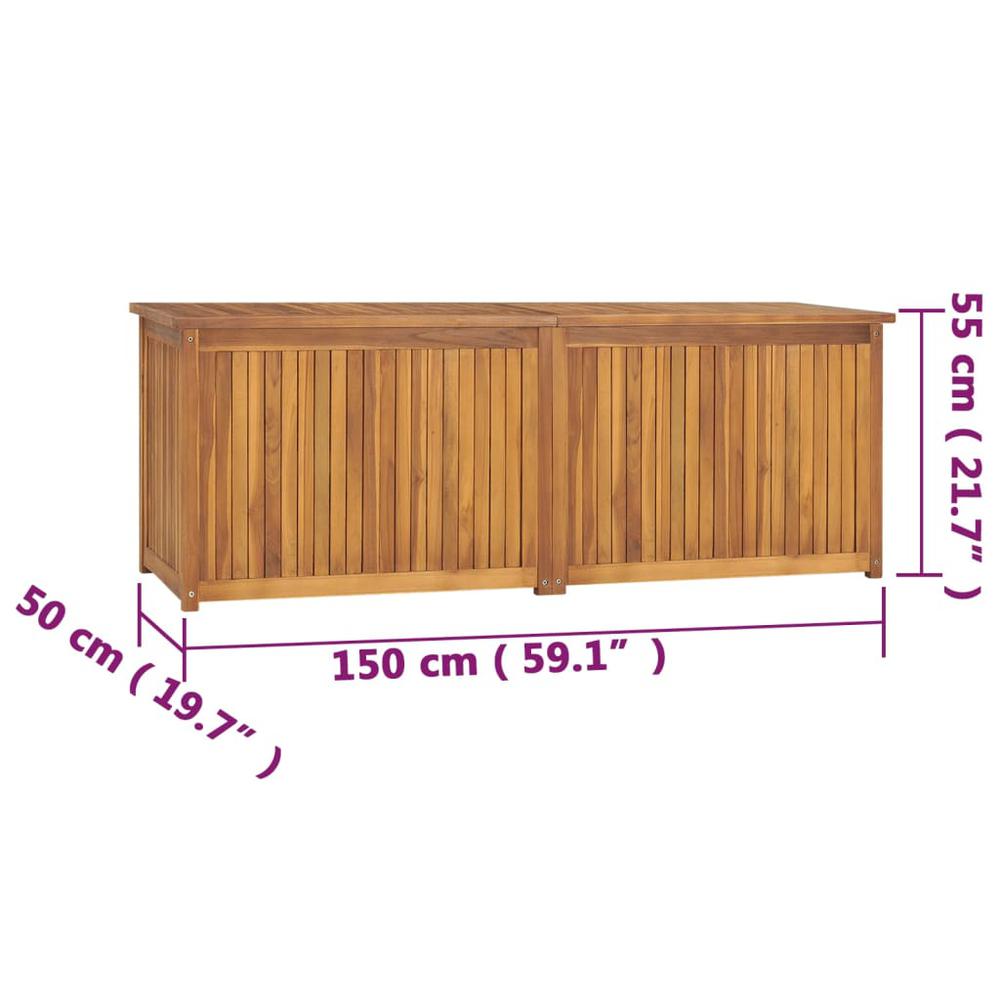 vidaXL Patio Box 59.1"x19.7"x21.7" Solid Wood Teak. Picture 11
