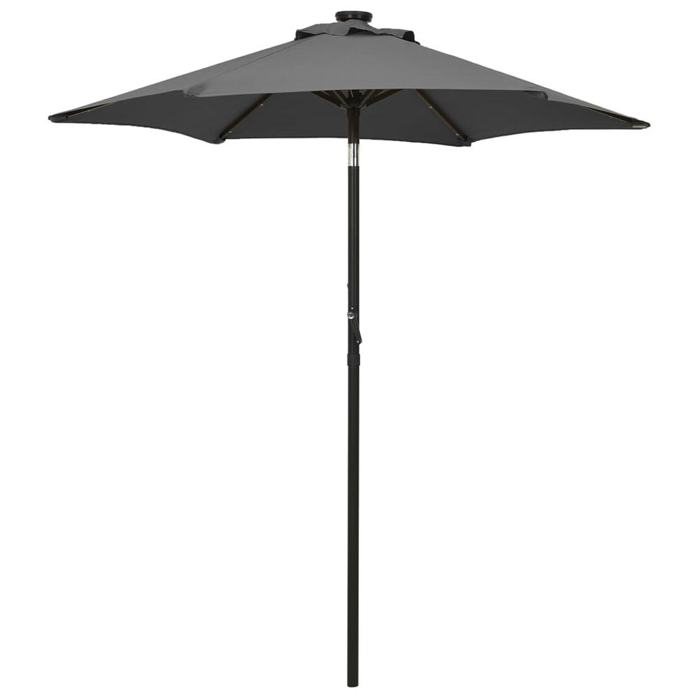 vidaXL Parasol with LED Lights Anthracite 78.7"x83.1" Aluminum. Picture 1