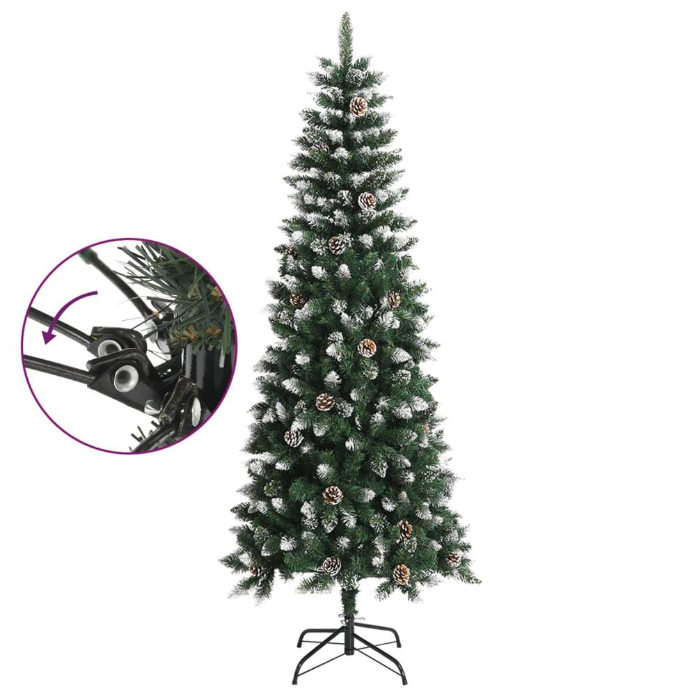vidaXL Artificial Christmas Tree with Stand Green 82.7" PVC, 345176. Picture 3