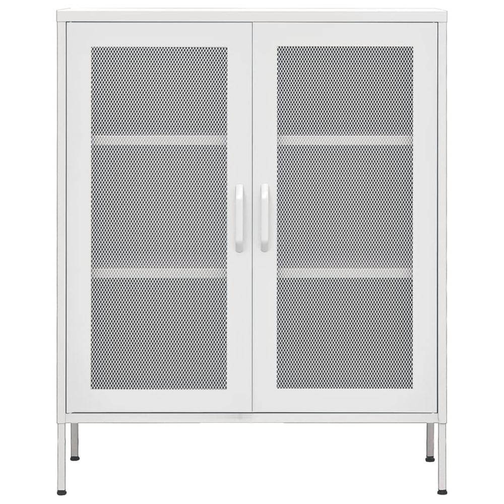 vidaXL Storage Cabinet White 31.5"x13.8"x40" Steel, 336179. Picture 3