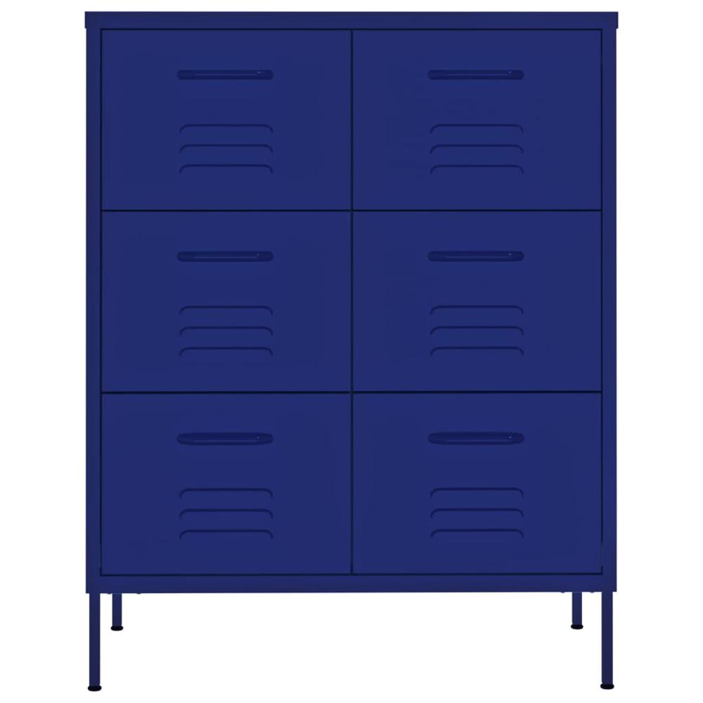 vidaXL Drawer Cabinet Navy Blue 31.5"x13.8"x40" Steel. Picture 3