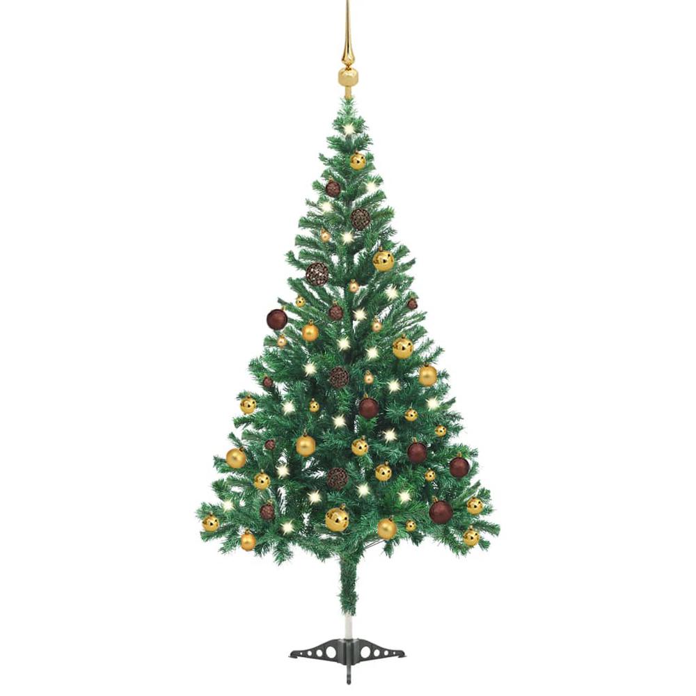 vidaXL Artificial Christmas Tree with LEDs&Ball Set 70.9" 564 Branches, 3077489. Picture 1