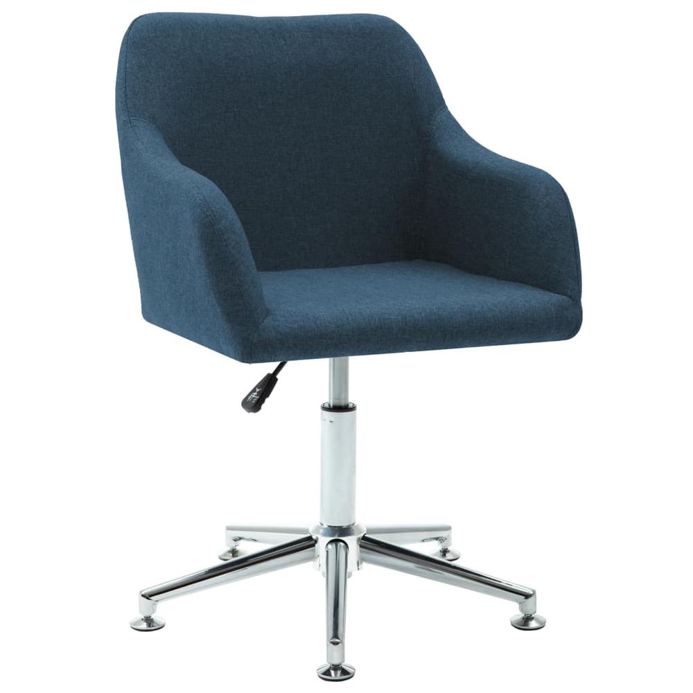 vidaXL Swivel Dining Chair Blue Fabric. Picture 1