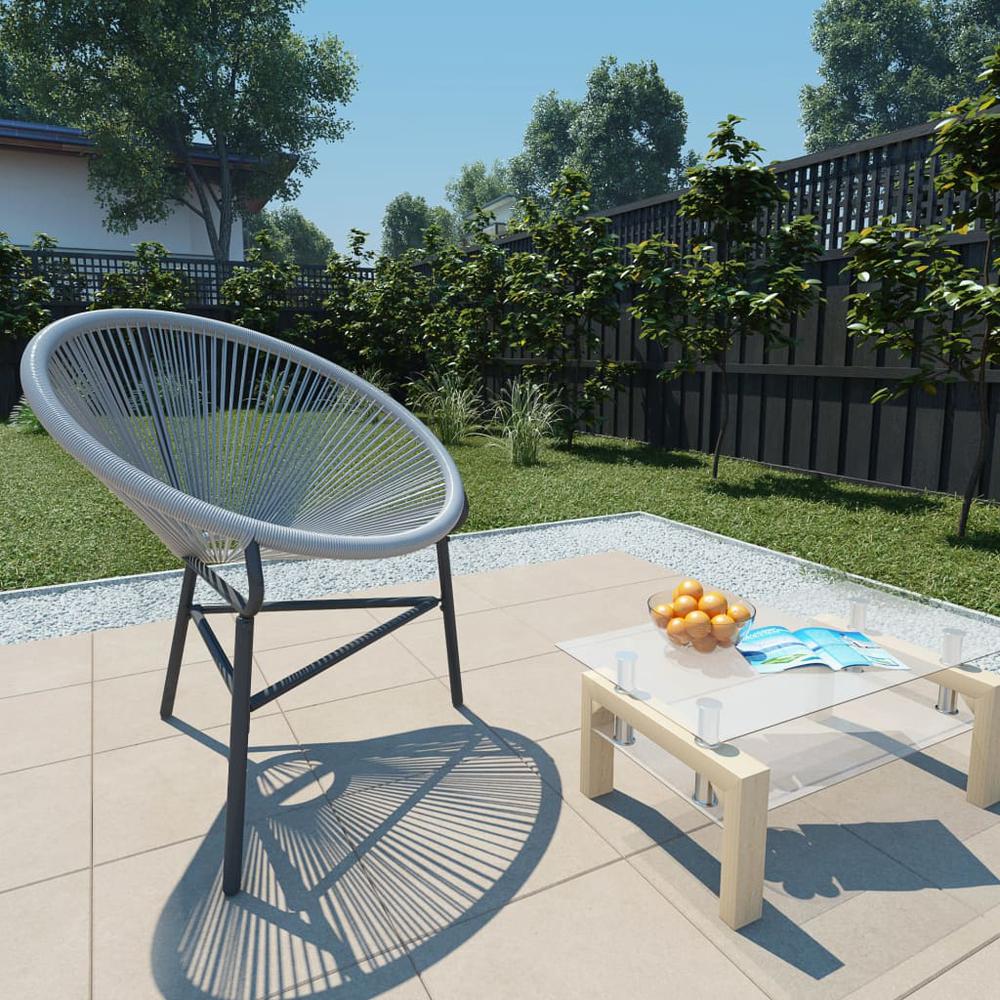 vidaXL Patio Moon Chair Poly Rattan Gray. Picture 1