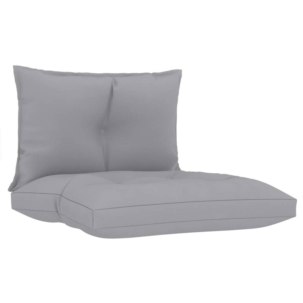 vidaXL Pallet Sofa Cushions 2 pcs Gray Fabric. Picture 2